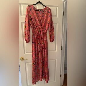 Flower print Rayon Maxi Dress